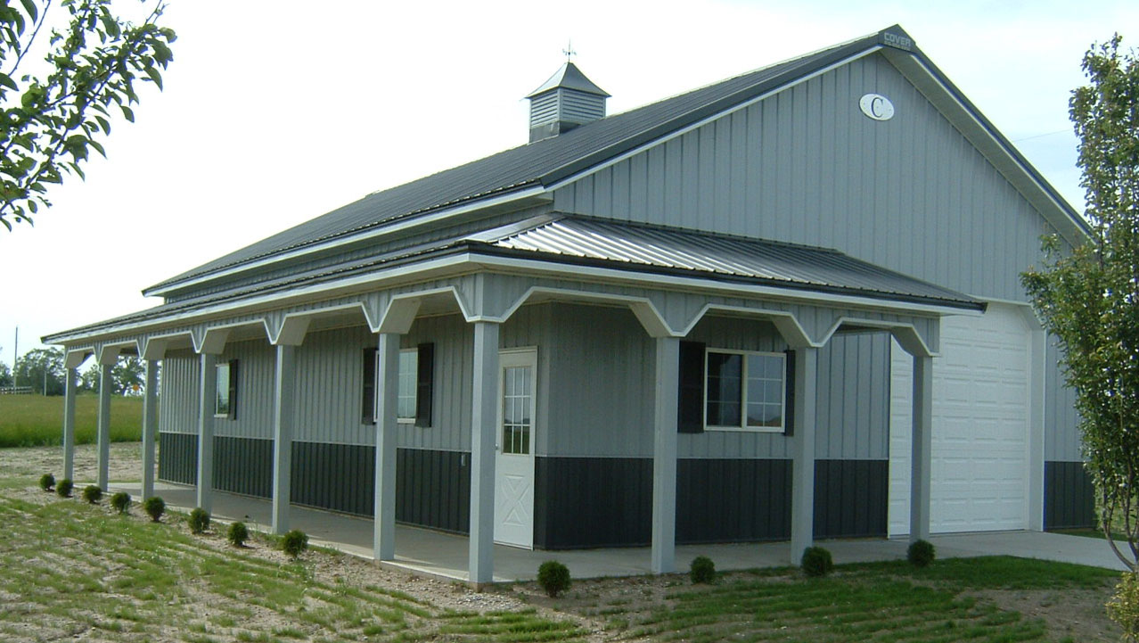 machine shed, workshop with metal roofing